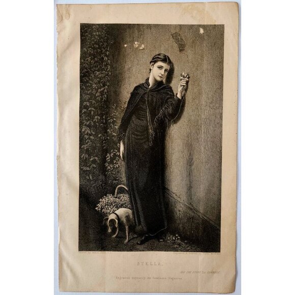 1881 Engraving Beautiful Woman Contessa Countess Stella Victorian Love DWQQ18 - Picture 2 of 2